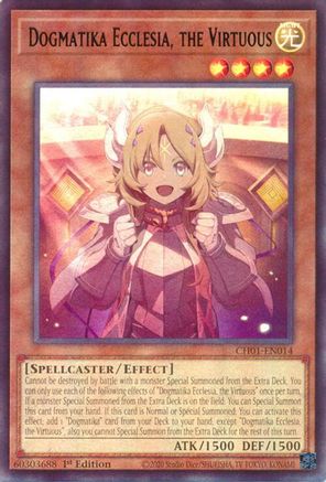 Dogmatika Ecclesia, the Virtuous [CH01-EN014] - THE CHRONICLES DECK: The Fallen & The Virtuous (All-Foil Edition) 1st Edition - Ultra Rare - Trinity Hobby