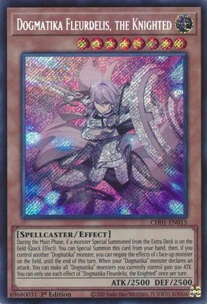 Dogmatika Fleurdelis, the Knighted (Secret Rare) [CH01-EN015] - THE CHRONICLES DECK: The Fallen & The Virtuous (All-Foil Edition) 1st Edition - Secret Rare
