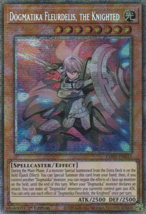 Dogmatika Fleurdelis, the Knighted (Starlight Rare) [CH01-EN015] - THE CHRONICLES DECK: The Fallen & The Virtuous (All-Foil Edition) 1st Edition - Starlight Rare