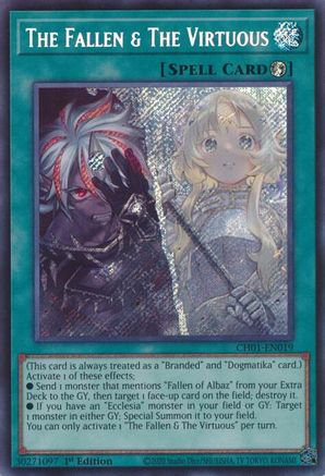 The Fallen & The Virtuous (Secret Rare) [CH01-EN019] - THE CHRONICLES DECK: The Fallen & The Virtuous (All-Foil Edition) 1st Edition - Secret Rare - Trinity Hobby