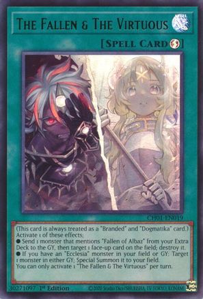 The Fallen & The Virtuous [CH01-EN019] - THE CHRONICLES DECK: The Fallen & The Virtuous (All-Foil Edition) 1st Edition - Ultra Rare - Trinity Hobby