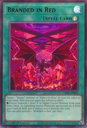 Branded in Red [CH01-EN022] - THE CHRONICLES DECK: The Fallen & The Virtuous (All-Foil Edition) 1st Edition - Ultra Rare