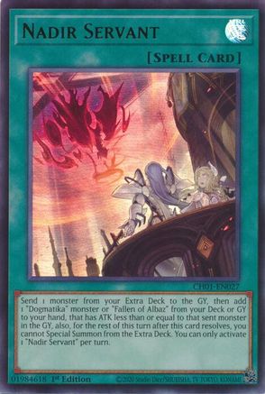 Nadir Servant [CH01-EN027] - THE CHRONICLES DECK: The Fallen & The Virtuous (All-Foil Edition) 1st Edition - Ultra Rare