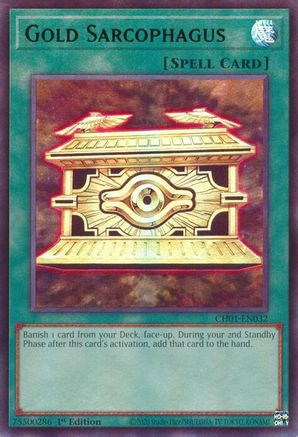 Gold Sarcophagus [CH01-EN032] - THE CHRONICLES DECK: The Fallen & The Virtuous (All-Foil Edition) 1st Edition - Ultra Rare