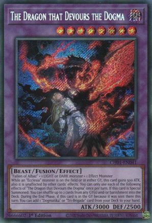 The Dragon that Devours the Dogma (Secret Rare) [CH01-EN041] - THE CHRONICLES DECK: The Fallen & The Virtuous (All-Foil Edition) 1st Edition - Secret Rare - Trinity Hobby