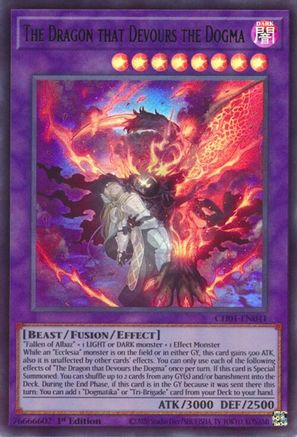 The Dragon that Devours the Dogma [CH01-EN041] - THE CHRONICLES DECK: The Fallen & The Virtuous (All-Foil Edition) 1st Edition - Ultra Rare - Trinity Hobby