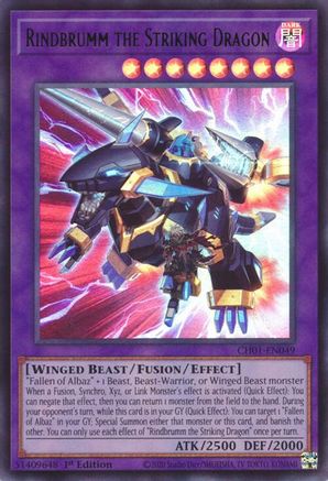Rindbrumm the Striking Dragon [CH01-EN049] - THE CHRONICLES DECK: The Fallen & The Virtuous (All-Foil Edition) 1st Edition - Ultra Rare