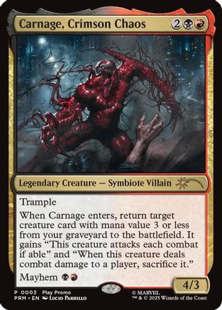 Carnage, Crimson Chaos  [Foil]  (PLAY-003) - [Play Promos] - Trinity Hobby