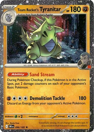 Team Rocket's Tyranitar (Cosmos Holo) - (096/182) Holofoil [Miscellaneous Cards & Products]