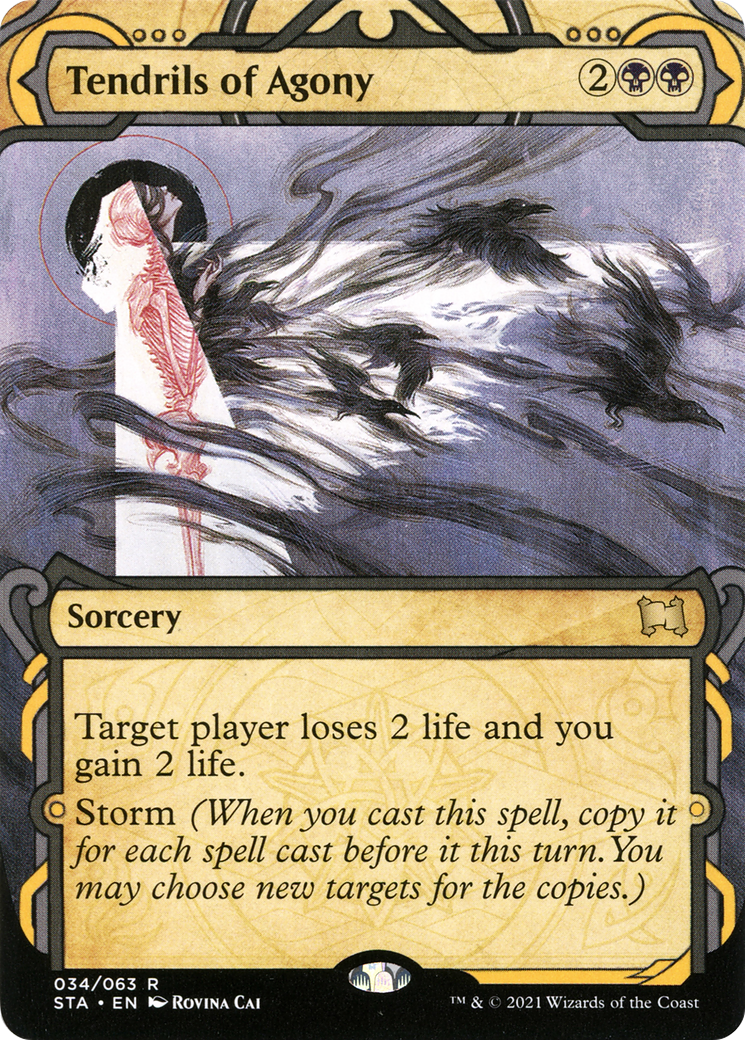 Tendrils of Agony [Etched Foil]  (STA-034) - [Strixhaven Mystical Archive]: (Showcase) (Borderless) - Trinity Hobby
