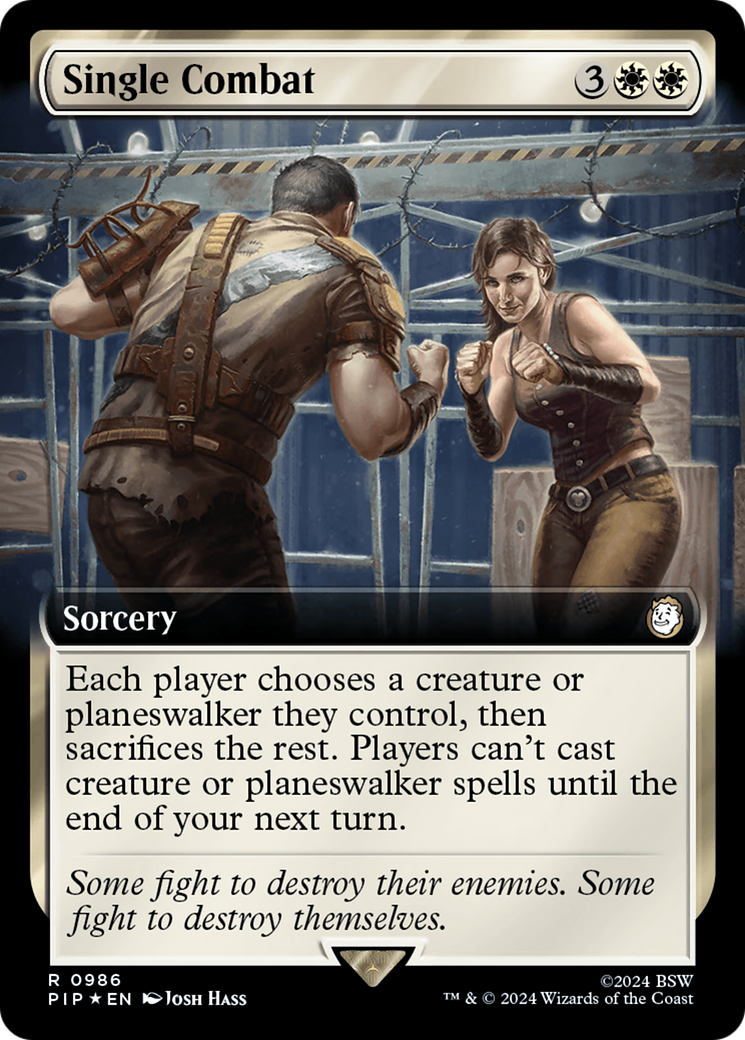 Single Combat (Extended Art) (Surge Foil) [Fallout] - Trinity Hobby