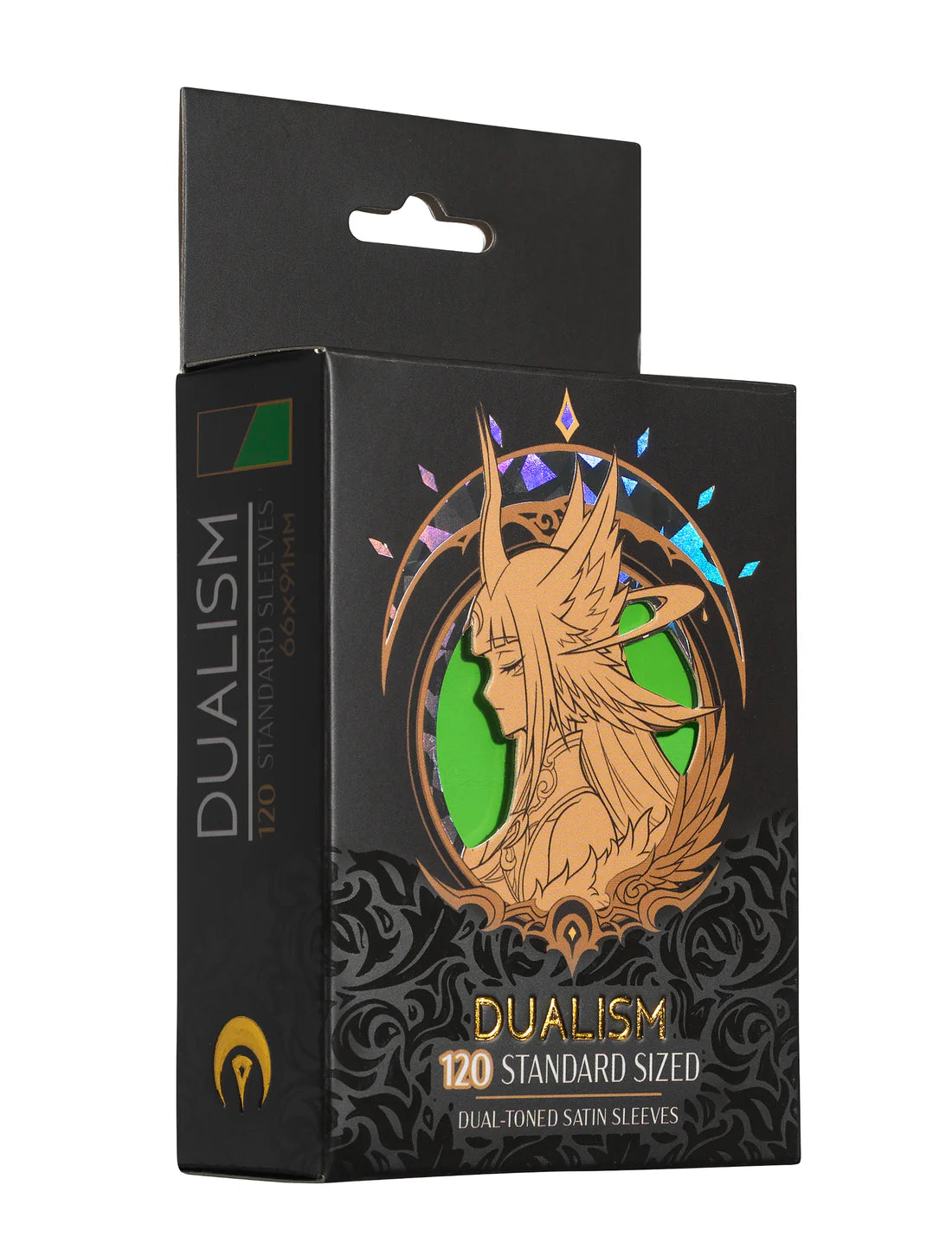 Manamoon DUALISM Black/Green Dual-Toned Satin Sleeves (120ct) - Standard