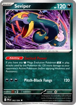 Seviper - (062) Reverse Holofoil [ME02 Phantasmal Flames] - Trinity Hobby
