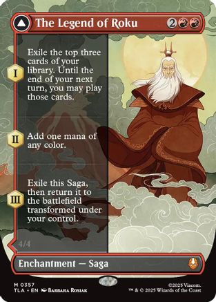The Legend of Roku (Borderless)  [Foil]  (TLA-357) - [Avatar: The Last Airbender] - Trinity Hobby