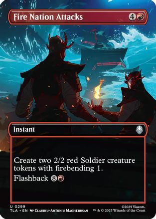Fire Nation Attacks (Borderless)  [Foil]  (TLA-299) - [Avatar: The Last Airbender] - Trinity Hobby
