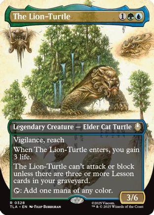 The Lion-Turtle (Borderless)  [Foil]  (TLA-328) - [Avatar: The Last Airbender] - Trinity Hobby