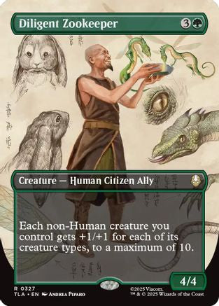 Diligent Zookeeper (Borderless)  [Foil]  (TLA-327) - [Avatar: The Last Airbender] - Trinity Hobby