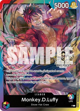 Monkey.D.Luffy (3rd Anniversary Tournament 3 Brothers Pack) - [Carrying On His Will: 3rd Anniversary Tournament Cards] - Trinity Hobby
