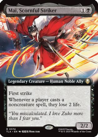 Mai, Scornful Striker (Extended Art)  (TLA-374) - [Avatar: The Last Airbender] - Trinity Hobby