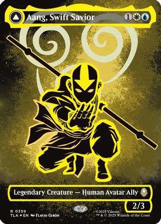 Aang, Swift Savior (Borderless) (Neon Ink Foil)  [Foil]  (TLA-359) - [Avatar: The Last Airbender] - Trinity Hobby