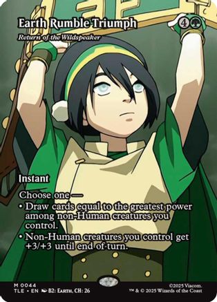 Earth Rumble Triumph - Return of the Wildspeaker (Borderless)  [Foil]  (TLE-044) - [Avatar: The Last Airbender: Eternal-Legal] - Trinity Hobby