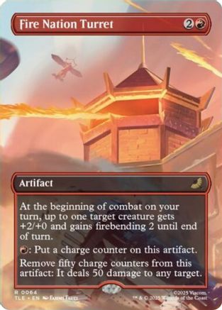 Fire Nation Turret (Borderless)  [Foil]  (TLE-064) - [Avatar: The Last Airbender: Eternal-Legal] - Trinity Hobby
