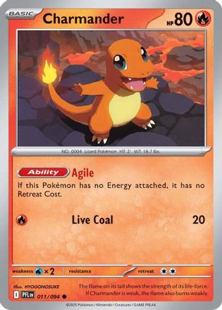 Charmander - (011) Reverse Holofoil [ME02 Phantasmal Flames] - Trinity Hobby