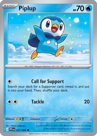 Piplup - (027/094) Reverse Holofoil [ME02 Phantasmal Flames] - Trinity Hobby