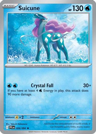 Suicune - (026) Holofoil [ME02 Phantasmal Flames] - Trinity Hobby