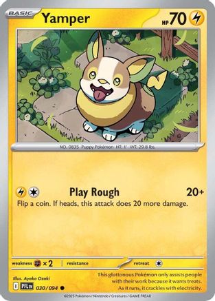Yamper - (030/094) Reverse Holofoil [ME02 Phantasmal Flames] - Trinity Hobby