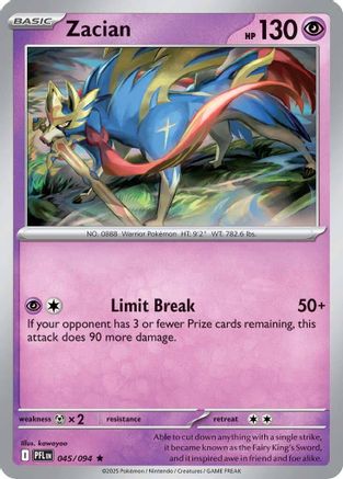 Zacian - (045/094) Reverse Holofoil [ME02 Phantasmal Flames] - Trinity Hobby
