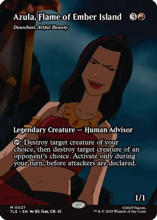 Azula, Flame of Ember Island - Diaochan, Artful Beauty (Borderless)  (TLE-027) - [Avatar: The Last Airbender: Eternal-Legal] - Trinity Hobby