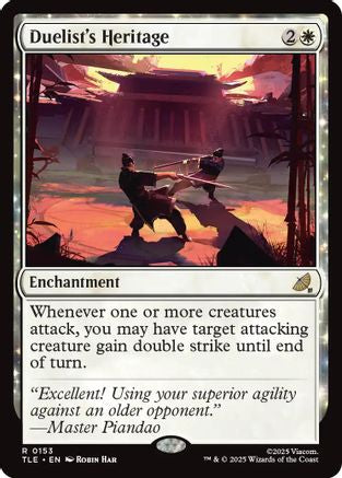 Duelist's Heritage  [Foil]  (TLE-153) - [Avatar: The Last Airbender: Eternal-Legal] - Trinity Hobby