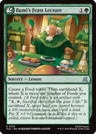 Bumi's Feast Lecture  [Foil]  (TLE-133) - [Avatar: The Last Airbender: Eternal-Legal] - Trinity Hobby