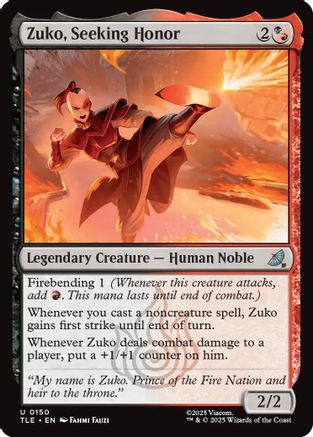 Zuko, Seeking Honor  [Foil]  (TLE-150) - [Avatar: The Last Airbender: Eternal-Legal] - Trinity Hobby