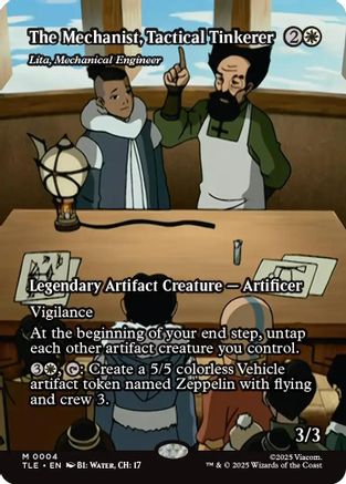 The Mechanist, Tactical Tinkerer - Lita, Mechanical Engineer (Borderless)  [Foil]  (TLE-004) - [Avatar: The Last Airbender: Eternal-Legal] - Trinity Hobby
