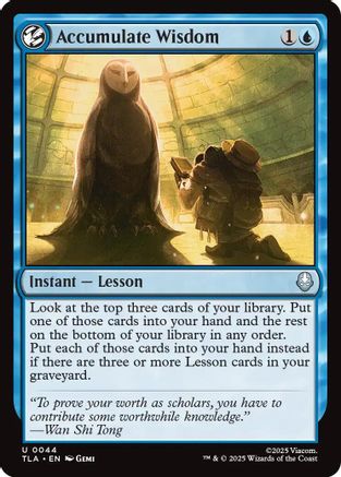Accumulate Wisdom  [Foil]  (TLA-044) - [Avatar: The Last Airbender] - Trinity Hobby