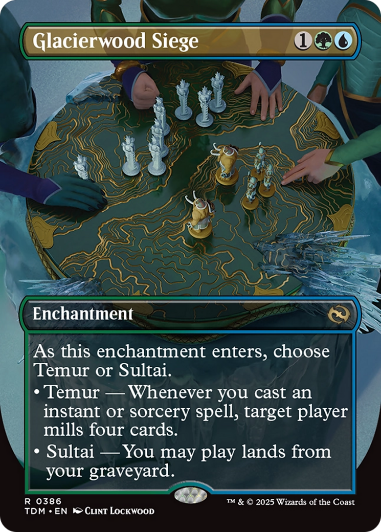 Glacierwood Siege  [Foil]  (TDM-386) - [Tarkir: Dragonstorm]: (enchantment) (Borderless)