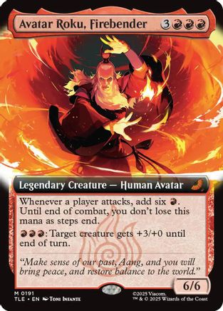 Avatar Roku, Firebender (Extended Art)  [Foil]  (TLE-191) - [Avatar: The Last Airbender: Eternal-Legal] - Trinity Hobby