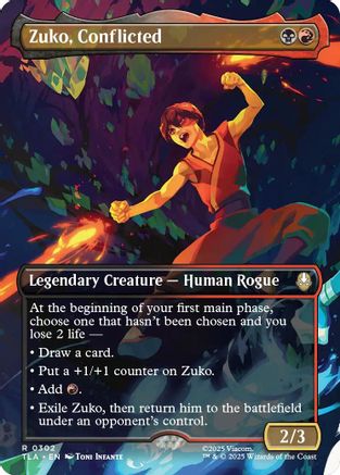 Zuko, Conflicted (Borderless)  [Foil]  (TLA-302) - [Avatar: The Last Airbender] - Trinity Hobby