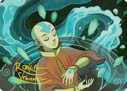 Aang, at the Crossroads Art Card (Gold-Stamped Signature)  (ASTLA-045) - [Art Series: Avatar: The Last Airbender] - Trinity Hobby