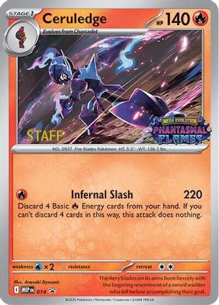 Ceruledge (Prerelease) [Staff]  - (014) Holofoil [ME Mega Evolution Promo] - Trinity Hobby