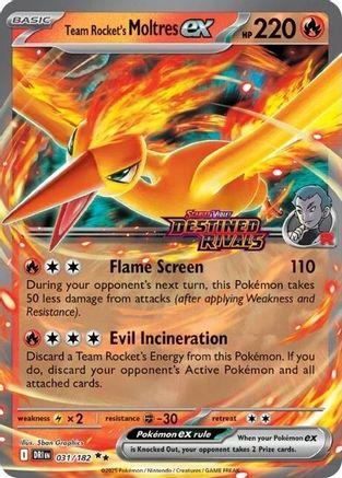 Team Rocket's Moltres ex (Destined Rivals Stamp) - (031/182) Holofoil [Miscellaneous Cards & Products]