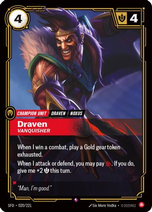 Draven - Vanquisher (020/221) - Spiritforged Foil - Trinity Hobby