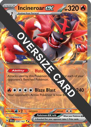 Incineroar ex - (034/162) Holofoil [Jumbo Cards] - Trinity Hobby
