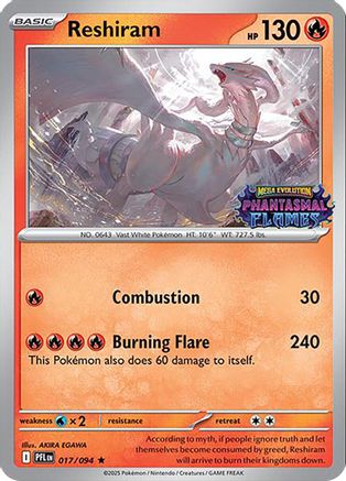 Reshiram (Phantasmal Flames Stamped) - (017) Holofoil [Miscellaneous Cards & Products] - Trinity Hobby