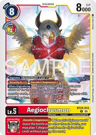 Aegiochusmon (BT24-014) - [Time Stranger] Foil - Trinity Hobby