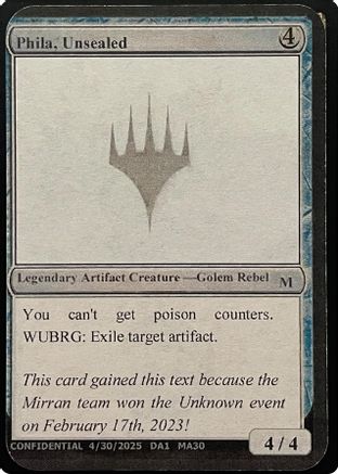 Phila, Unsealed (Reprint)  (-) - [Un-Known Event Playtest Cards] - Trinity Hobby