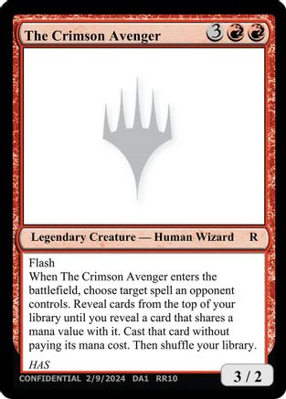 The Crimson Avenger  (-) - [Un-Known Event Playtest Cards] - Trinity Hobby