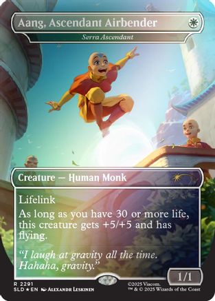Aang, Ascendant Airbender - Serra Ascendant (Rainbow Foil)  [Foil]  (SLD-2291) - [Secret Lair Drop Series] - Trinity Hobby